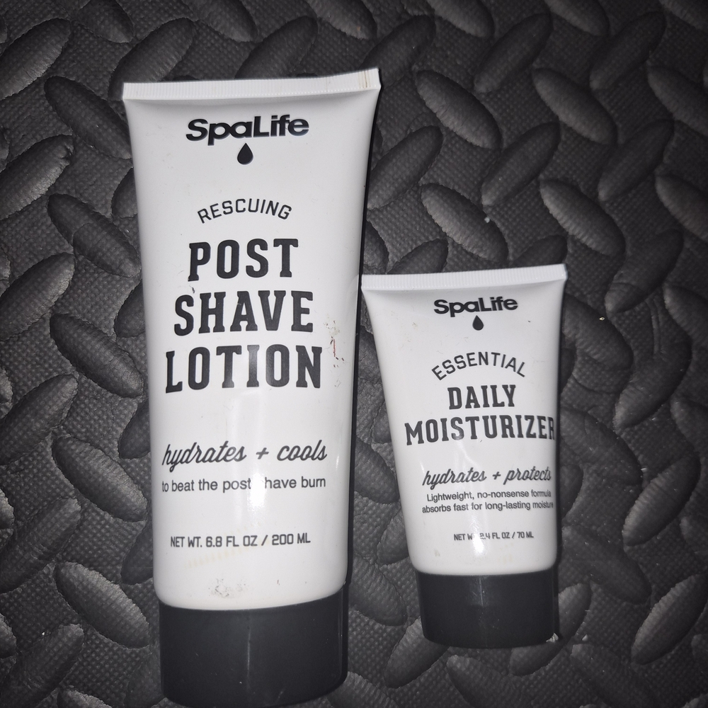 SpaLife Men’s Skincare Duo – Post Shave Lotion (6.8 oz) + Daily Moisturizer (2.4